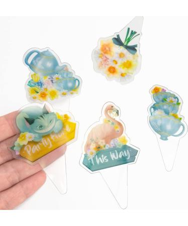 Alice Wonderland Cupcake Topper Spring Easter Party Decoration Girls Tea Party Cake Decoration Girls Birthday Party Supplies - Buy Online on GoSupps.com