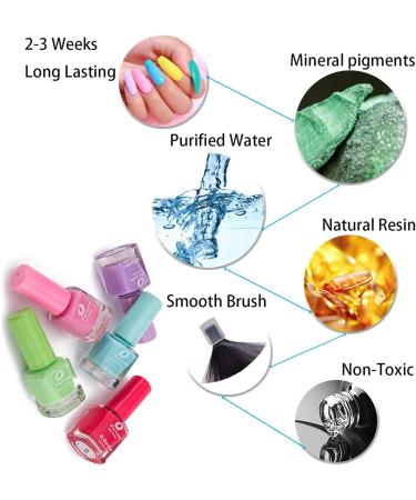 Colorful Nail Polish - Nude Nail Varnish Sets - Quick Drying Purple Pink Glitter 6 Colors Nail Polish Set - Oil-Based Formula Nail Varnish Gift Set - No Need Cured Colorful Set - Buy Online on GoSupps.com