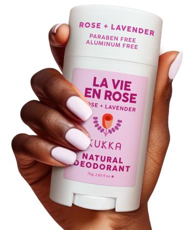 Kukka Deodorant - La Vie En Rose Aluminum Free Deodorant for Women & Men - Natural Deodorant Women - Alcohol & Paraben Free Deodorant Men - Long Lasting Travel Deodorant for Whole Body (2.65 Fl Oz) Lavender Rose 2.65 Fl Oz (Pack of 1)
