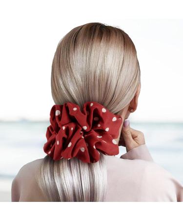 YOHAMA 6.3 Inch Oversized Wave Point Scrunchies - 6 Pack Big Hair Scrunchy Hair Ties for Girls and Women - Fashion Elastic Bands for Ponytail Holder - Bun Decoration and Gift Set - Buy Online on GoSupps.com