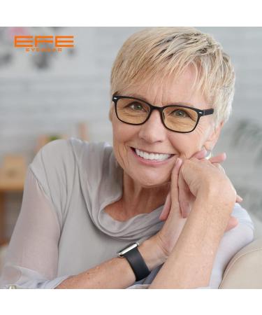 Efe Black Reading Glasses 5-Pack | Stylish Rectangle Readers for Men & Women | Multi-Colored 1.5x Feather Hinges - Buy Online on GoSupps.com