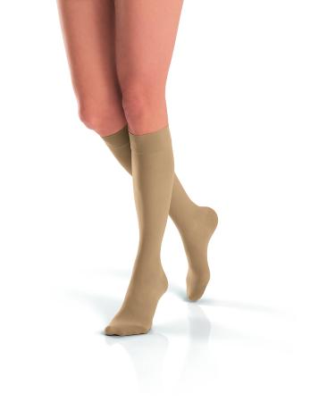 JOBST UltraSheer Knee High 15-20 mmHg Compression Stockings Closed Toe Medium Honey