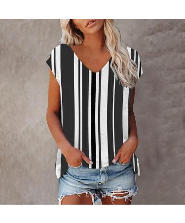 Short Sleeve T Shirts Clothing Woman T-Shirt Casual Black Clothing Top Women's Floral Pattern for Women Crop Tops Shirt Shirts Top Women's Summer Tank Top 2-black L - Buy Online on GoSupps.com