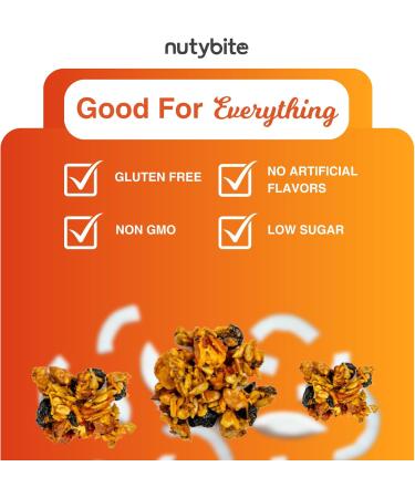 Nutybite Granola Clusters Turmeric Ginger Functional benefits Vegan Gluten Free No added sugar Non GMO Superfood snacks (12 x120g) - Buy Online on GoSupps.com