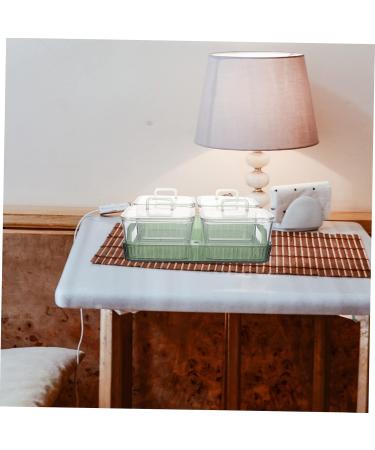 Mikinona Divided Serving Tray 1 Set Four Grid Fruit Plate Plastic Tray Mimosa Bar Supplies Snack Holder Snack Box Coffee Beans Green 21X21X8CM - Buy Online on GoSupps.com