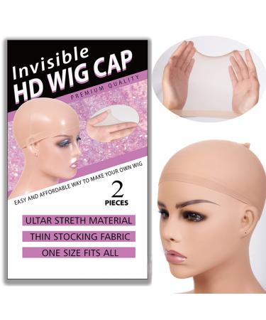 RECOOL 4 PCS HD Wig Cap For Lace Front Wig Transparent Wig Cap for Wig Stocking Wig Caps For Women Invisible HD Wig Cap Wig Accessories (2 PACK 4 PCS) HD WIG CAP 2 PACK 4 PCS