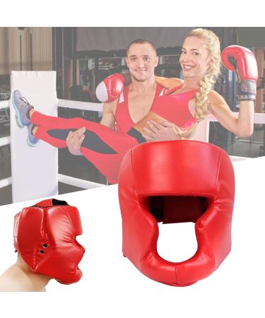Professional Red Boxing Headgear - Adjustable Cotton Buffer Shockproof Facial Protection - Buy Online on GoSupps.com