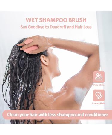 ZMCLG Shampoo Brush for Peeling & Scalp Massage | Silicone Hair Care Brush - Pearl Pink - Buy Online on GoSupps.com