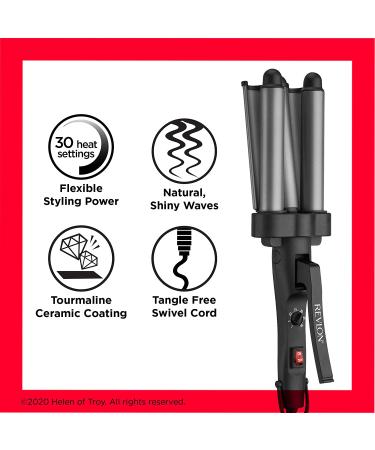 REVLON 3 Barrel Jumbo Hair Waver for Long-Lasting Natural Waves - Grey - Buy Online on GoSupps.com