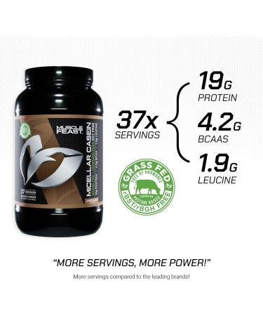 Muscle Feast Micellar Casein Protein - All Natural, Pasture Raised, Hormone & Soy Free, Chocolate 2lb - Buy Online on GoSupps.com