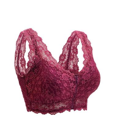 Mastectomy Bras For Women After Surgery Padded Brasieres Push-Up Sexy Lace Pockets Bralette For Silicone Breasts XL Purple