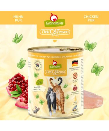 Granapet Delicatessen Chicken Wet Cat Food - Grain-Free Sugar-Free High Meat Content 800g (6 Pack) - Premium Quality Oils for Healthy Cats - Buy Online on GoSupps.com
