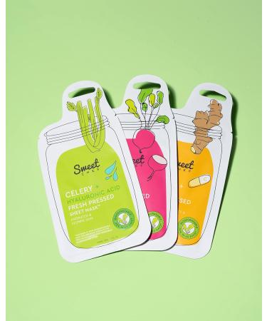 Sweet Chef Ginger + Vitamin C Fresh Pressed Beauty Sheet Masks - Brighten Dark Spots & Uneven Skin Tone - Vegan & Natural Skincare - 5 Pack - Buy Online on GoSupps.com