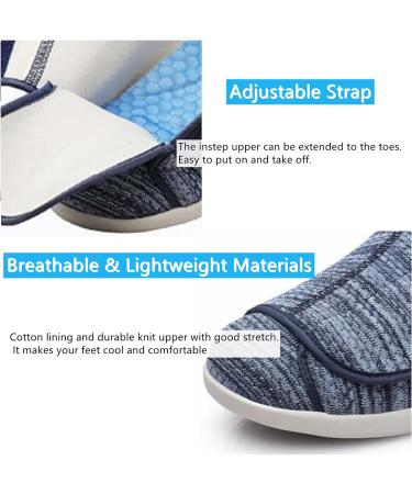 ZGDG Women's Diabetic Shoes - Extra Wide Width Swollen Feet Sneakers - Adjustable, Closed Toe, Air Cushion - for Diabetic Bunions, Arthritis, Edema - 8.5 Wide - Blue Gray - Buy Online on GoSupps.com