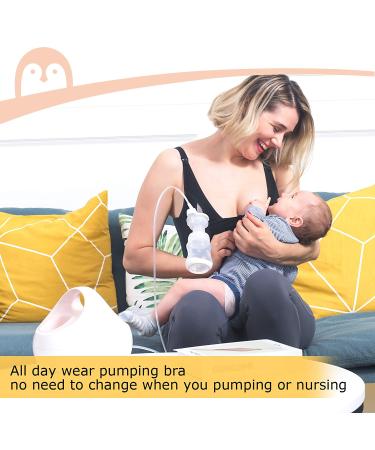 Momcozy Smooth Hands-Free Nursing & Pumping Bra | Black, Size S-3XL - Buy Online on GoSupps.com