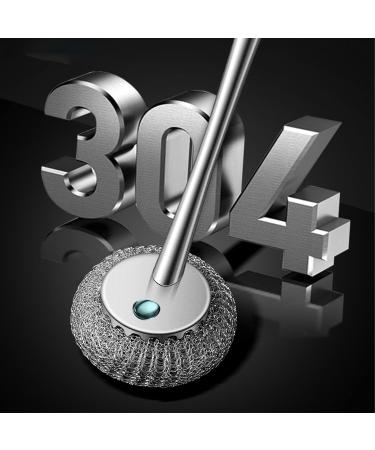 Stainless Steel Scrubber - Long Handle and Anti-Slip Scrubbers for Dishes | Pots Cleaning Supplies for Non-Stick Pans Iron Pots Bowl Dishwashing Sink Hersil - Buy Online on GoSupps.com