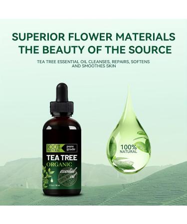 Pure Organic Tea Tree Oil - Moisturizing Essential Oil for Skin & Hair | 1.0oz - Smooths Wrinkles & Soothes Chapped Skin - Buy Online on GoSupps.com