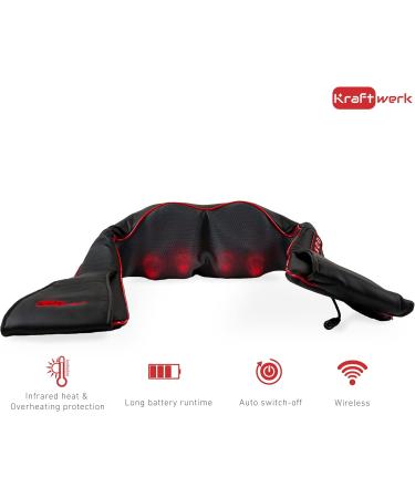 Kraftwerk Wireless Shiatsu Neck & Back Massager with Infrared Heat - 3D Rotating Massage Belt for Shoulder Relief - Buy Online on GoSupps.com