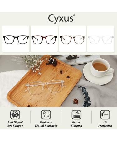 Cyxus Blue Light Filter Glasses | Non-Prescription Anti-Blue Light Glasses for Screens - 8183-clear - Buy Online on GoSupps.com