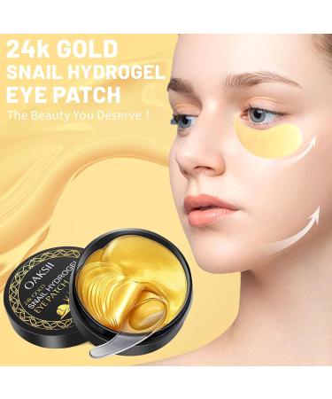 Snail Hydrogel Eye Patch - 24K Gold Serum Mask for Dark Circles Fine Lines & Puffy Eyes | Hydrating Under Eye Treatment - Buy Online on GoSupps.com