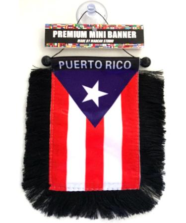 Puerto Rico Car Flag Decals - Quality Mini Banner for Windows - Puerto Rican PR Home Accessories - Ideal Car Flag Accessory for Men and Women - Buy Online on GoSupps.com