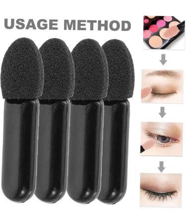 Baluue 100pcs Mini Eyeshadow Swab Foam Eyeshadow Eyelash Spoolie Mascara Wand Plastic Black - Buy Online on GoSupps.com