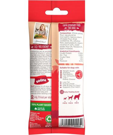 Soopa Cranberry and Sweet Potato Dental Sticks Dog Treat 100 g - Buy Online on GoSupps.com