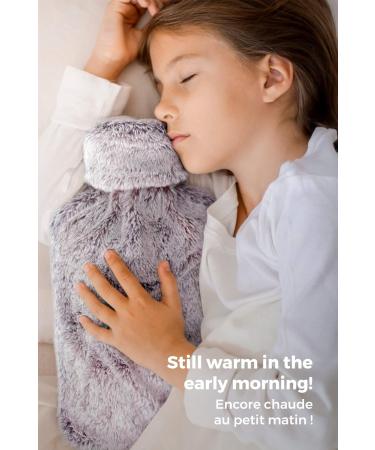 BetterDay Hot Water Bottle with Hood - 2L Natural Rubber Cover Soft & Fluffy Pink - British Standard 1970:2012 | Perfect for Warmth & Comfort International Shipping Available - Buy Online on GoSupps.com