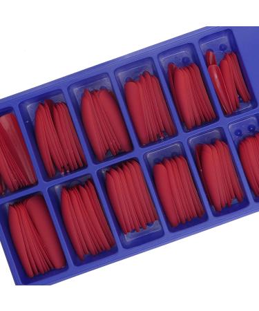 AddFavor XXL Extra Long Matte Red Coffin Fake Nails - 120pcs Full Cover Acrylic False Nails for Women Manicure - Buy Online on GoSupps.com