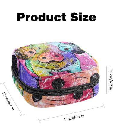 Colorful Animal Napkin Storage Bag - Cute Pig Design Portable Menstrual Pad & Cup Holder for Teens & Women - Buy Online on GoSupps.com