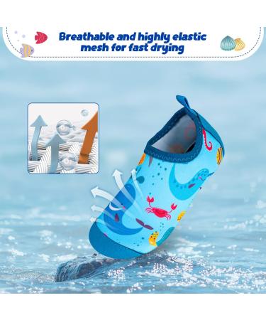Blue Whale Kids Beach Swim Shoes - Non-Slip Aqua Socks for Boys and Girls 7/7.5 UK Child - Quick Dry Water Sport Shoes for Pool, Surfing, Yoga and Garden - Buy Online on GoSupps.com