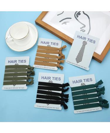 Hasoar Handmade Knotted Man Bun Hair Ties 20pcs - Elastic Bands for Men | No Damage Flat Hairties - Perfect Gift for Long Curly Hair | Black - Buy Online on GoSupps.com