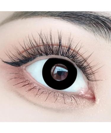 Colored contact lenses (soft colored contact lenses without strength) including contact lens containers & tweezers 1 pair for 1 months red carnival carnival Halloween (black)