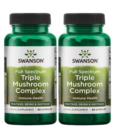 Swanson Full Spectrum Triple Mushroom Complex 60 Capsules (2 Pack)