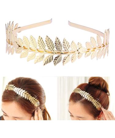 Luoem Tiara for Bride Crown Hair Band Headband Goddess (Gold) - Buy Online on GoSupps.com