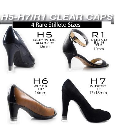 Buy Heel Hunks 10mm Clear Heel Protectors - Anti-Slip Replacement Tip Caps for High Heels & Stilettos - 5 Pairs for Grass & Indoor Use - Buy Online on GoSupps.com