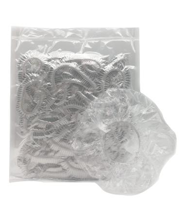500 disposable shower caps made of transparent plastic with elastic band (5x 100 pack) 500 caps
