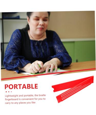 OHPHCALL Braille Writing Fingerboard 1 Set Braille Tablet Writing Pen Plastic Braille Writing Slate 22.00X4.50X0.50CM Red - Buy Online on GoSupps.com