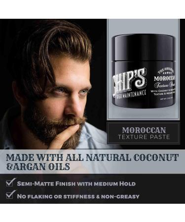 Chips High Maintenance Moroccan Texture Paste with Coconut & Argan Oil - 2 oz Pomade for Men, Hair Putty for Natural Hold & Shine - Buy Online on GoSupps.com