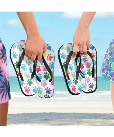 Mnsruu Paw Print Flip Flops XL - Stylish & Comfortable Footwear for Men & Women | International Shipping Available - Buy Online on GoSupps.com