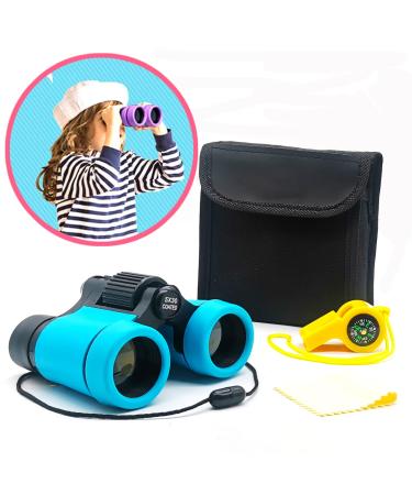 Kid Binoculars Best Gifts for 3-12 Years Boys Girls High-Resolution Optics Shockproof Mini Compact Binocuolar Toys Folding Small Telescope for Bird Watching Camping Outdoor Play Blue - Buy Online on GoSupps.com