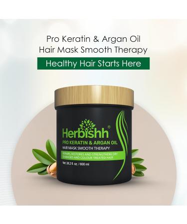 Herbishh Argan Hair Mask-Deep Conditioning & Hydration For Healthier Looking Hair for very Dry Weak Stressed Out Hair No Sulphates No Parabens (800gm) - Buy Online on GoSupps.com