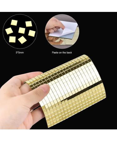 3600 Self-Adhesive Mirrors Mosaic Tiles Sticker for Crafts - Gold Square Glass Tiles Decoration - Buy Online on GoSupps.com