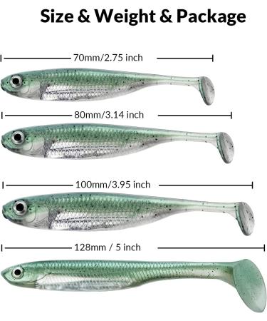 Qualy Soft Plastic Swimbait Paddle Tail Shad Lure - Bass Trout Walleye Crappie Fishing Bait - 6 Pack 3.14in - Buy Online on GoSupps.com