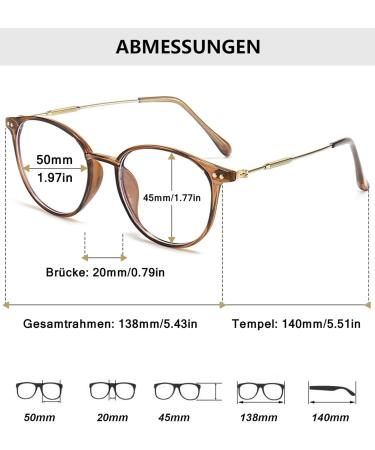 Buy Lanomi Multifocal Reading Glasses with Blue Light Filter | UV400 Protection | Round Design | 3.0 Diopters for Men & Women - Buy Online on GoSupps.com