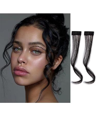 Bangs Hair Clip 2Pcs/set Synthetic Hair Bangs Clip in Front Side Bangs Wavy Curly Hair Extensions 30/35CM Long Natural Dragon beard Bangs Hairpiece for Women Bangs Clip in Hair (Color : 30cm Natural 30cm Natural Black - Buy Online on GoSupps.com