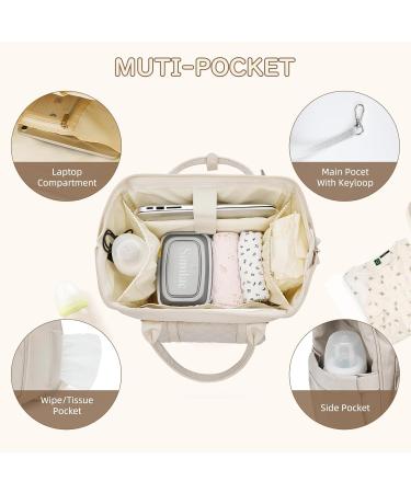 Shop A2 Beige Waterproof Baby Diaper Backpack - Multifunctional Casual Bag for Moms & Dads - Buy Online on GoSupps.com