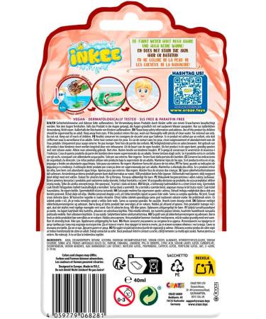 INKEE Bubble Bath Liquid Dinorex - Bath additive for children - Green - With aloe vera and cola gum flavor - 15 x 40 g - Buy Online on GoSupps.com