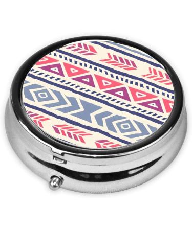 Plain Geometric Floral Pattern Round Pill Box - 3 Compartment Travel Organizer - Buy Online on GoSupps.com