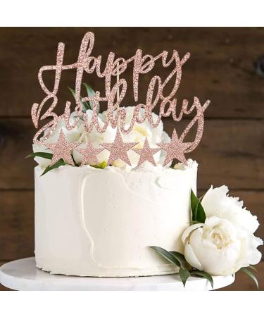 iZoeL Rose Gold Happy Birthday Cake Topper & Confetti Balloons - Perfect Decoration for Girls & Women Celebrations - Buy Online on GoSupps.com